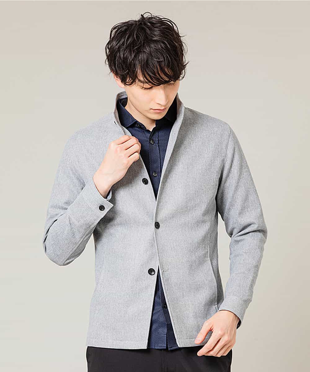 MKDGJ56130 MK MICHEL KLEIN HOMME(MKミッシェルクランオム) 【洗えるワーキングジャケット】テクノメランジストレッチ グレー