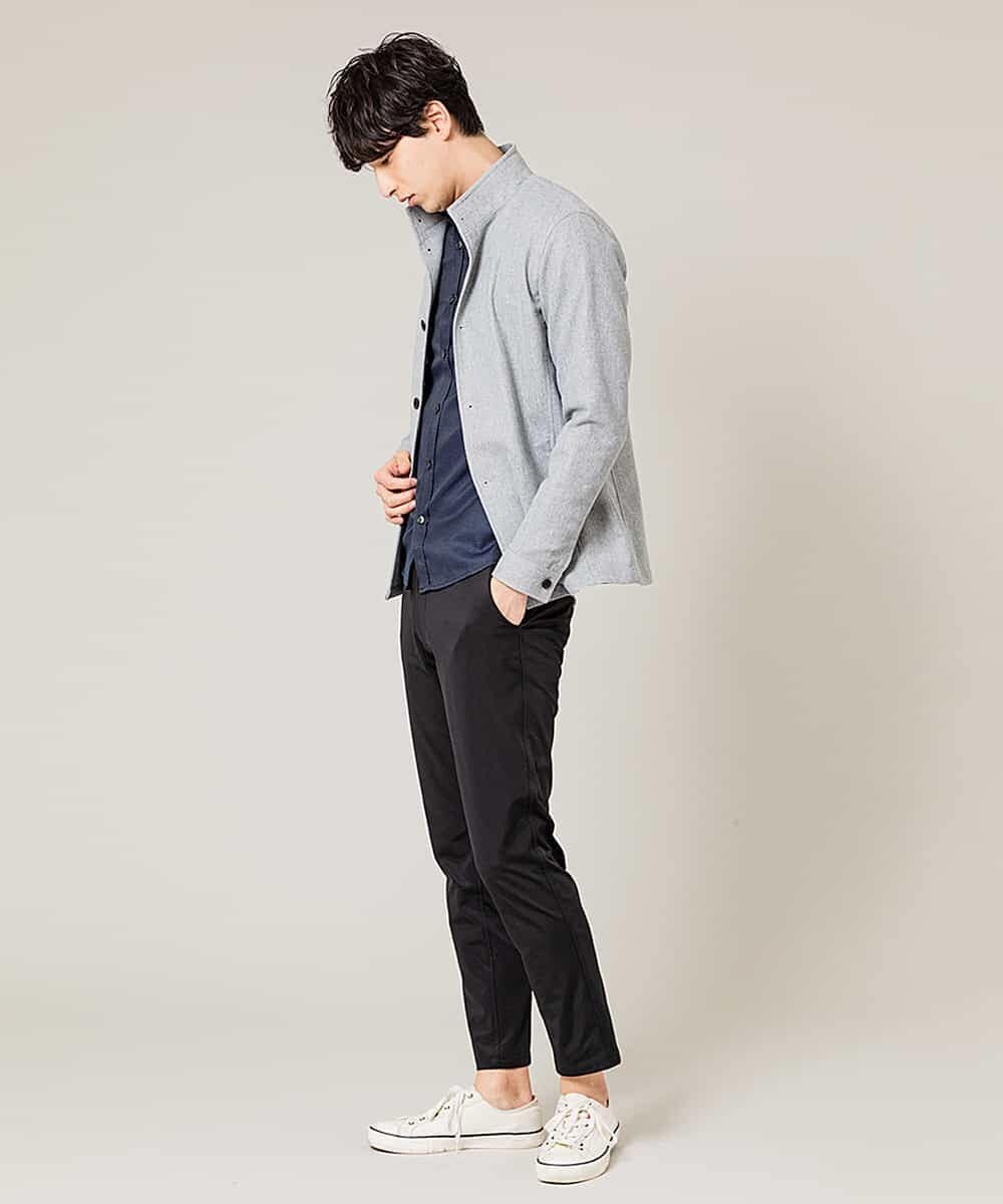 MKDGJ56130 MK MICHEL KLEIN HOMME(MKミッシェルクランオム) 【洗えるワーキングジャケット】テクノメランジストレッチ グレー