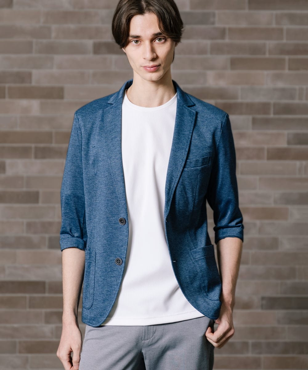 MKDGV31160 MK MICHEL KLEIN HOMME(MKミッシェルクランオム) 【WEB限定】ビンテージフォギージャケット ブルー