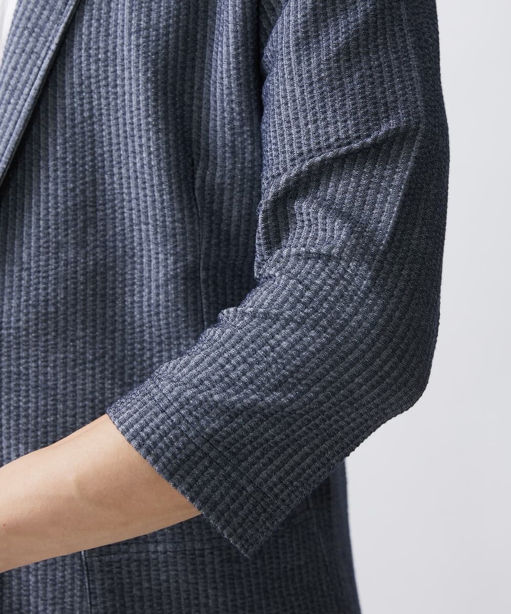 MKDGV52130 MK MICHEL KLEIN HOMME(MKミッシェルクランオム) 【ON/OFF対応】サッカージャージ ジャーディガン ブルー