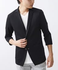 MKDGV52130 MK MICHEL KLEIN HOMME(MKミッシェルクランオム) 【ON/OFF対応】サッカージャージ ジャーディガン ブラック