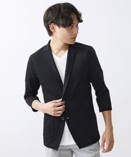 MKDGV52130 MK MICHEL KLEIN HOMME(MKミッシェルクランオム) 【ON/OFF対応】サッカージャージ ジャーディガン ブラック
