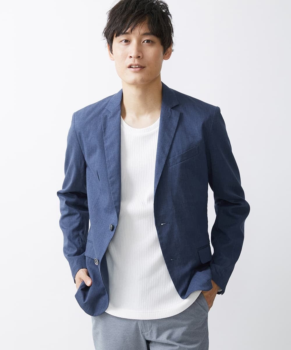 MKDGV62230 MK MICHEL KLEIN HOMME(MKミッシェルクランオム) 【日本製生地使用/セットアップ対応】テーラードジャケット /ポリラミークールマックス ブルー(55)