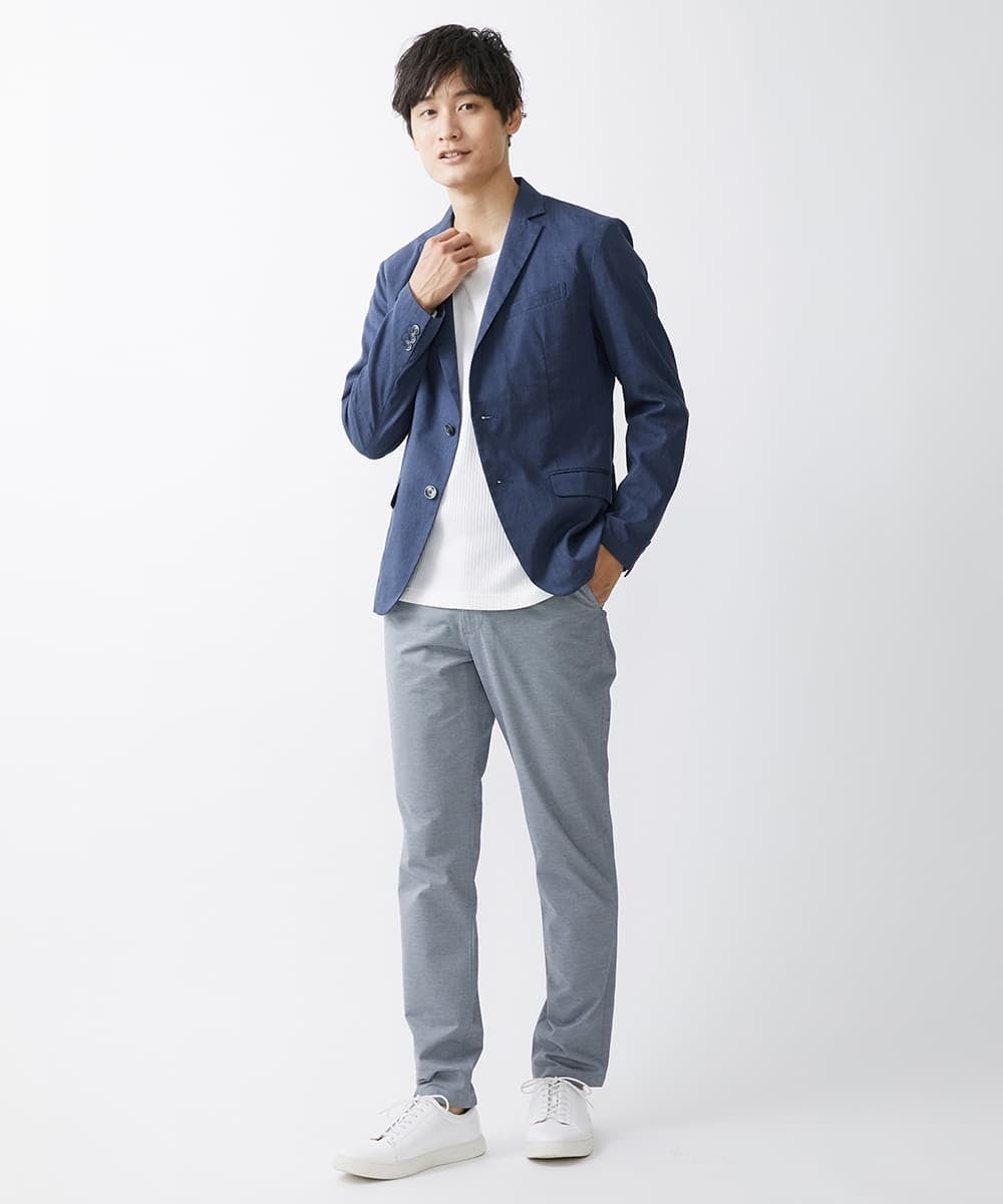 MKDGV62230 MK MICHEL KLEIN HOMME(MKミッシェルクランオム) 【日本製生地使用/セットアップ対応】テーラードジャケット /ポリラミークールマックス ブルー(55)