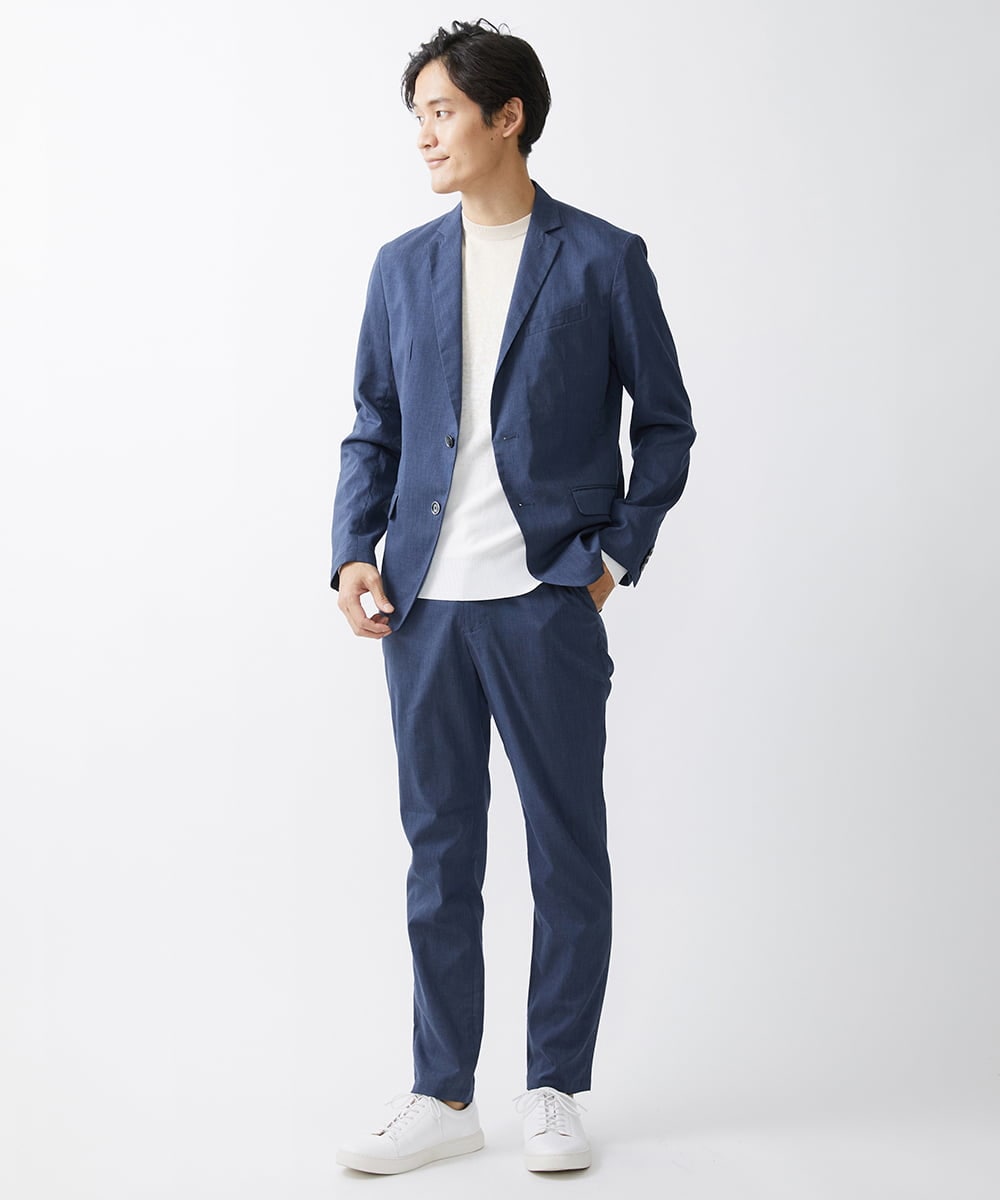 MKDGV62230 MK MICHEL KLEIN HOMME(MKミッシェルクランオム) 【日本製生地使用/セットアップ対応】テーラードジャケット /ポリラミークールマックス ブルー(55)