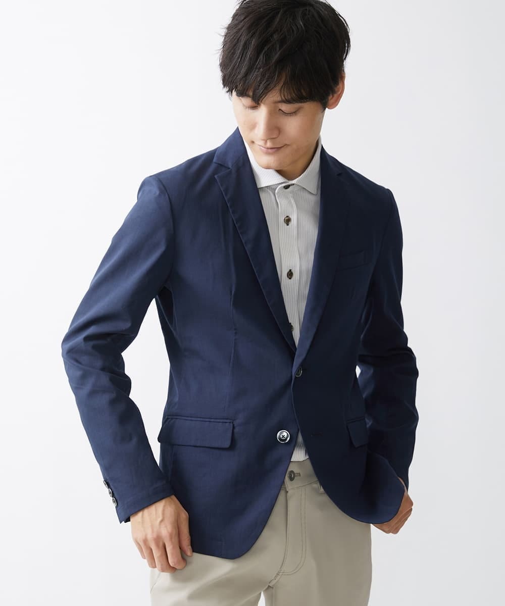 MKDGV62230 MK MICHEL KLEIN HOMME(MKミッシェルクランオム) 【日本製生地使用/セットアップ対応】テーラードジャケット /ポリラミークールマックス ネイビー(57)