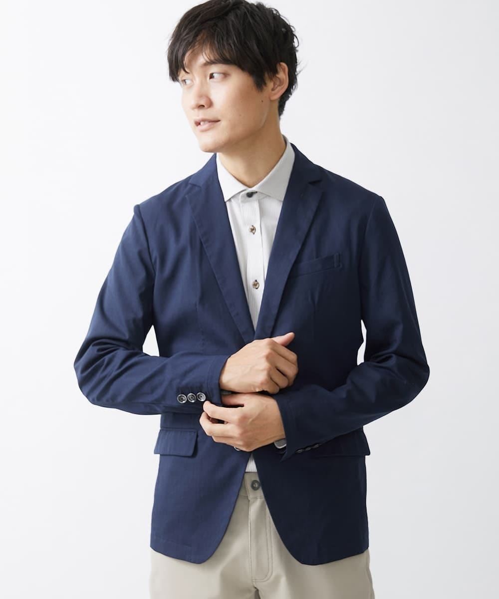 MKDGV62230 MK MICHEL KLEIN HOMME(MKミッシェルクランオム) 【日本製生地使用/セットアップ対応】テーラードジャケット /ポリラミークールマックス ネイビー(57)