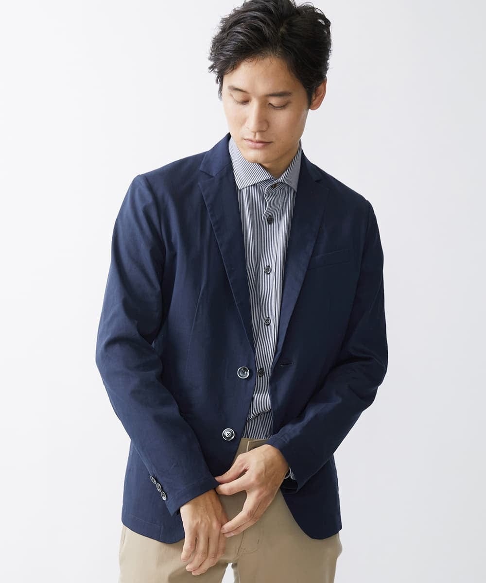 MKDGV62230 MK MICHEL KLEIN HOMME(MKミッシェルクランオム) 【日本製生地使用/セットアップ対応】テーラードジャケット /ポリラミークールマックス ネイビー(57)