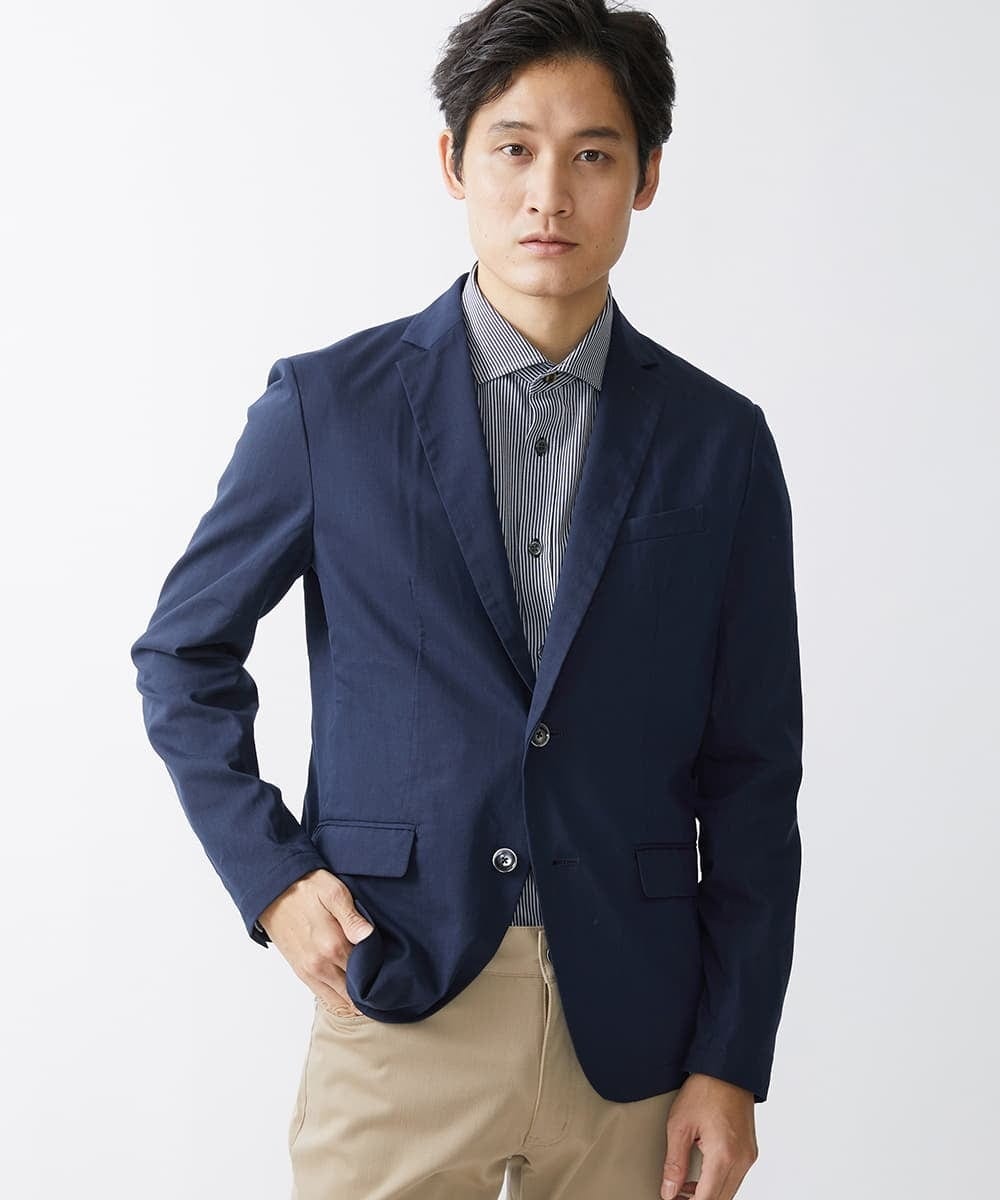 MKDGV62230 MK MICHEL KLEIN HOMME(MKミッシェルクランオム) 【日本製生地使用/セットアップ対応】テーラードジャケット /ポリラミークールマックス ネイビー(57)