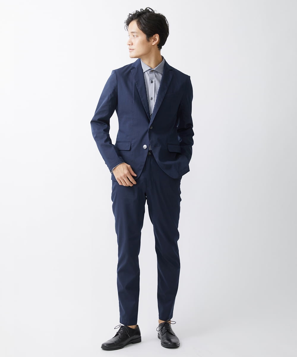 MKDGV62230 MK MICHEL KLEIN HOMME(MKミッシェルクランオム) 【日本製生地使用/セットアップ対応】テーラードジャケット /ポリラミークールマックス ネイビー(57)
