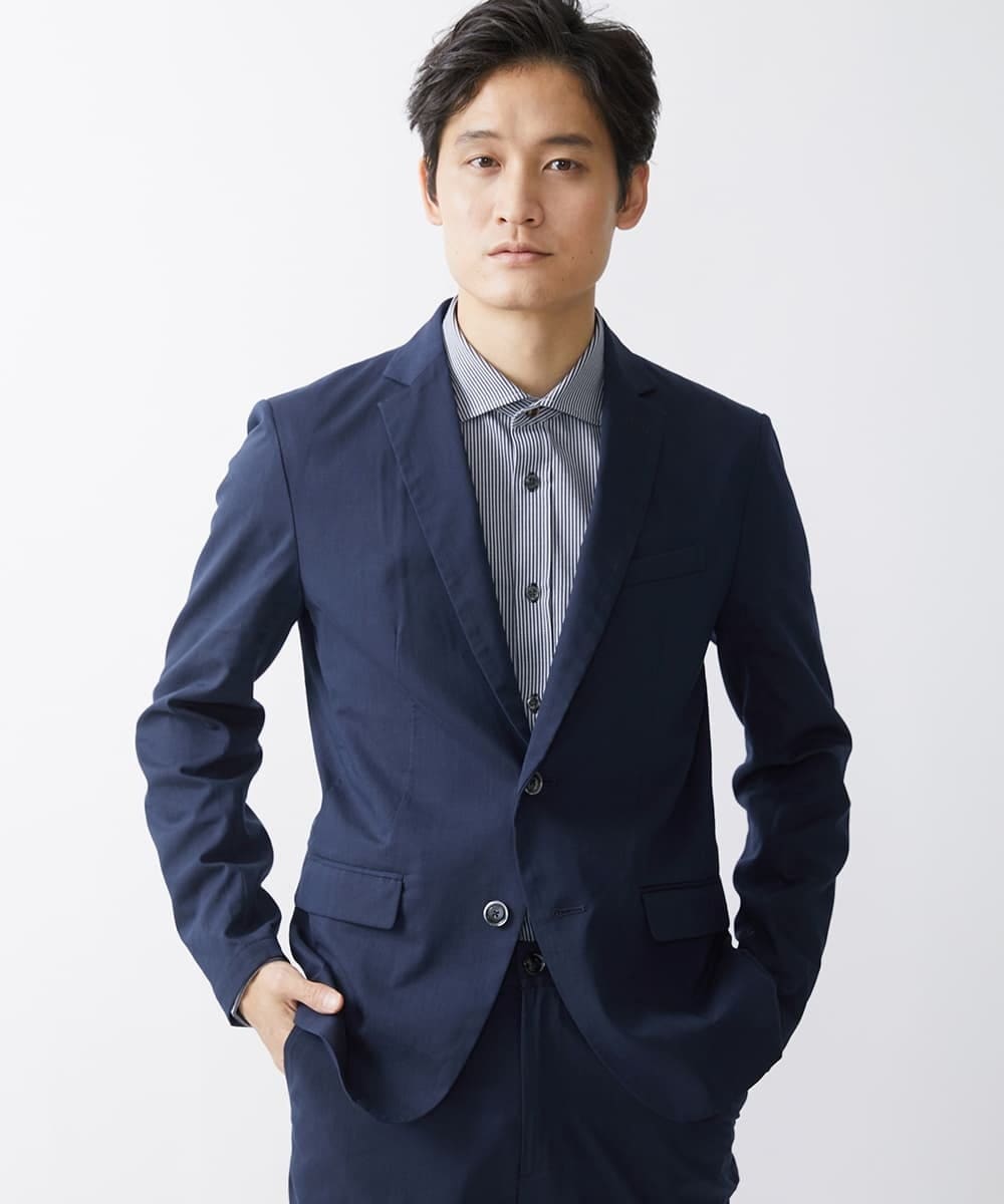 MKDGV62230 MK MICHEL KLEIN HOMME(MKミッシェルクランオム) 【日本製生地使用/セットアップ対応】テーラードジャケット /ポリラミークールマックス ネイビー(57)