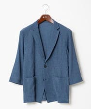 MKDGV63140 MK MICHEL KLEIN HOMME(MKミッシェルクランオム) 【大きいサイズあり】ジャーディガン / ラダーストライプ ブルー