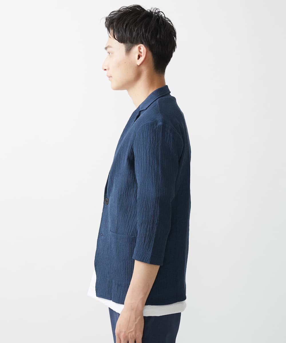 MKDGV63140 MK MICHEL KLEIN HOMME(MKミッシェルクランオム) 【大きいサイズあり】ジャーディガン / ラダーストライプ ネイビー