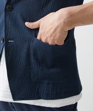 MKDGV63140 MK MICHEL KLEIN HOMME(MKミッシェルクランオム) 【大きいサイズあり】ジャーディガン / ラダーストライプ ネイビー