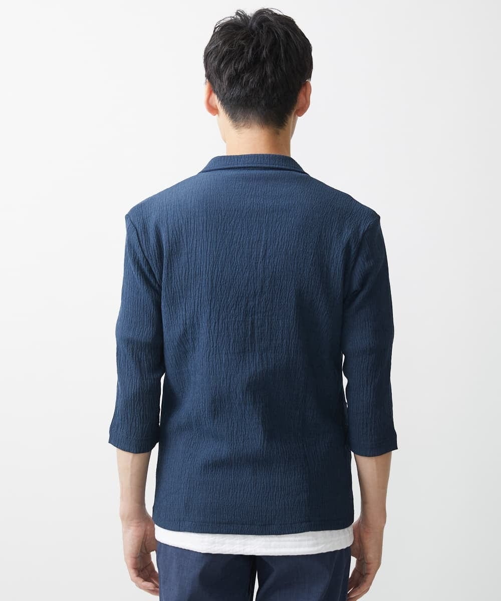 MKDGV63140 MK MICHEL KLEIN HOMME(MKミッシェルクランオム) 【大きいサイズあり】ジャーディガン / ラダーストライプ ネイビー