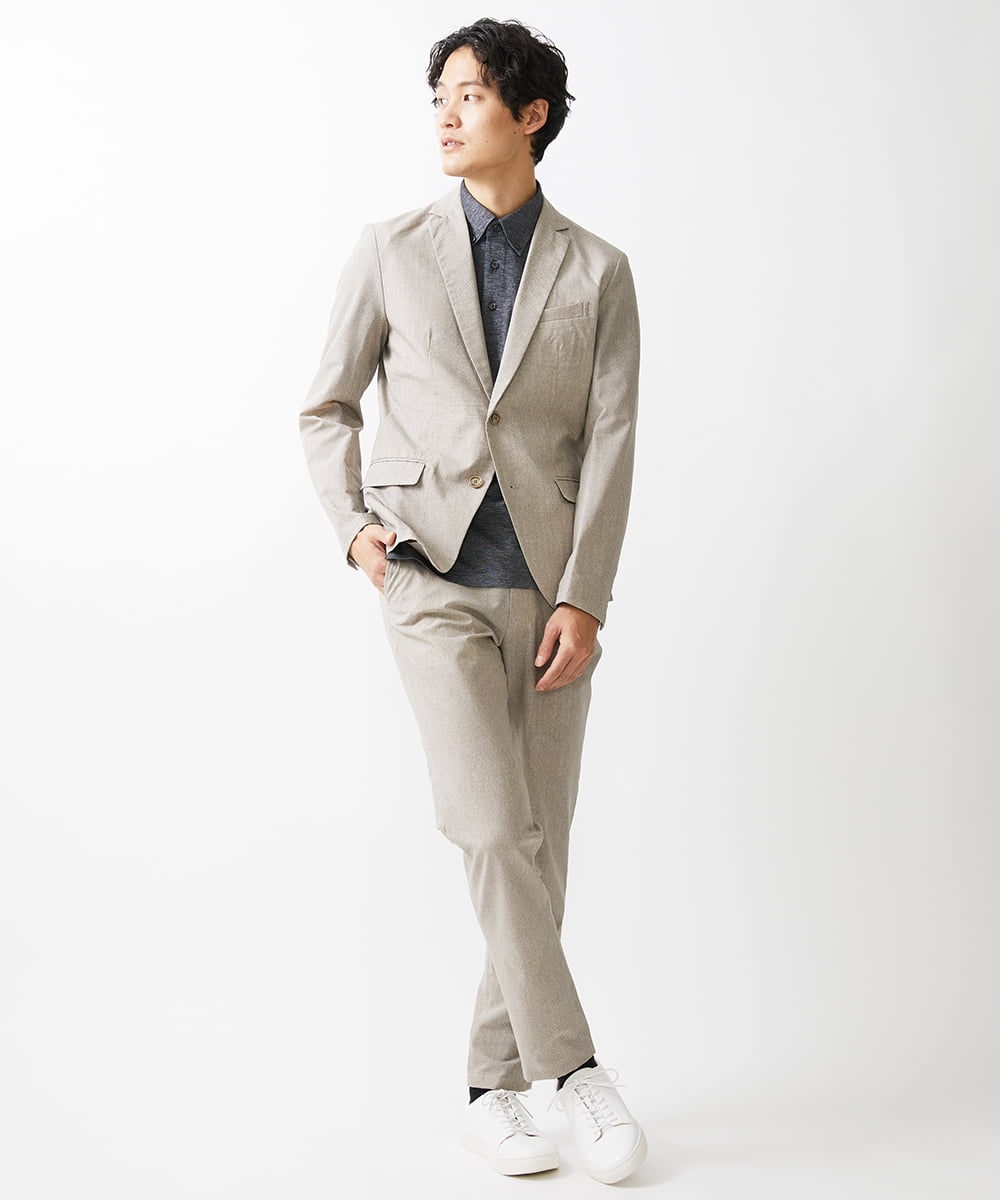 MKDGV65230 MK MICHEL KLEIN HOMME(MKミッシェルクランオム) COOLDOTS ROYAL PRINT【セットアップ対応】 ベージュ