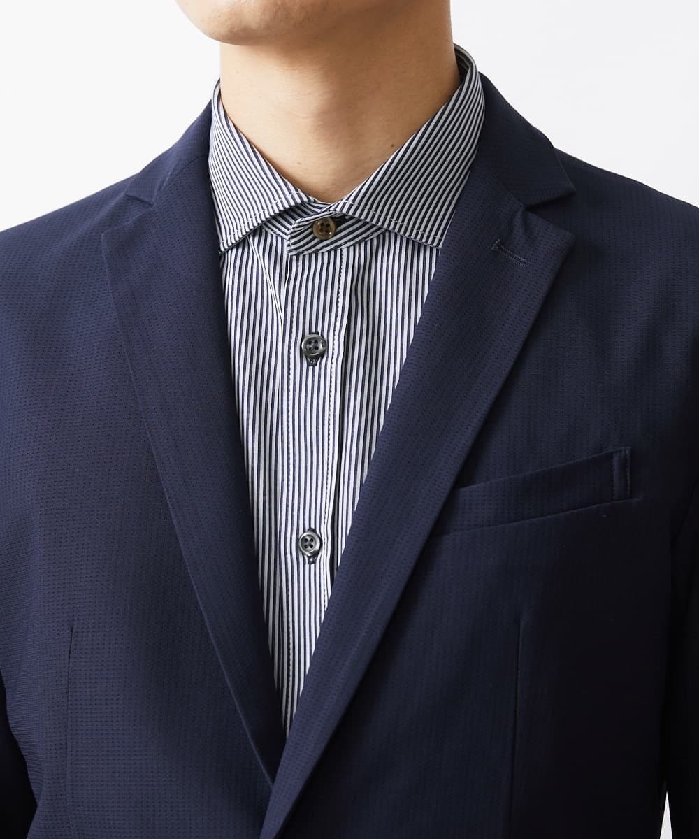 MKDGV66230 MK MICHEL KLEIN HOMME(MKミッシェルクランオム) トリコメッシュクールマックス/ジャケット【セットアップ対応】 ネイビー