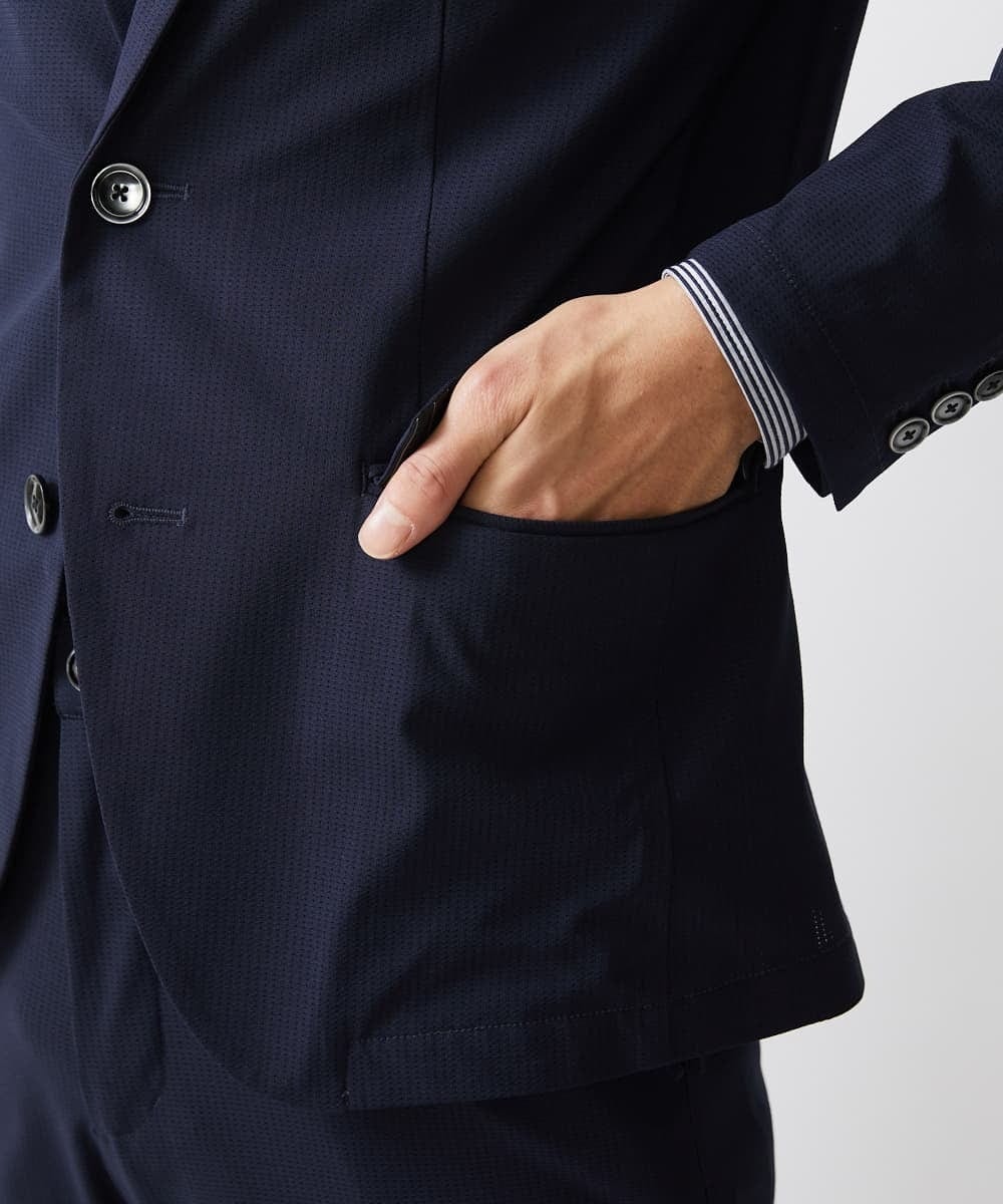 MKDGV66230 MK MICHEL KLEIN HOMME(MKミッシェルクランオム) トリコメッシュクールマックス/ジャケット【セットアップ対応】 ネイビー