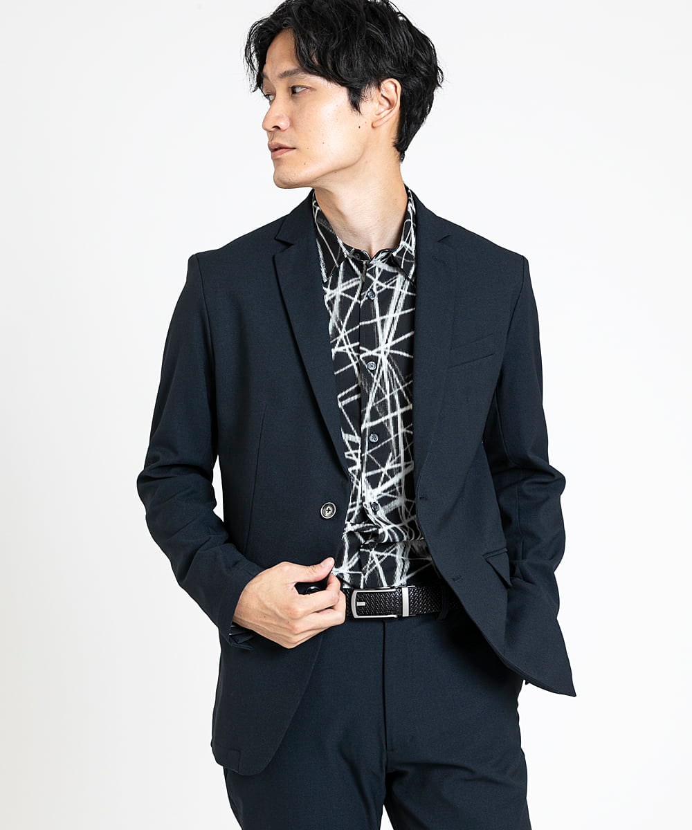 MKDGV72210 MK MICHEL KLEIN HOMME(MKミッシェルクランオム) 【全4サイズ展開/セットアップ対応】テーラードジャケット / Reflax  ネイビー(57)