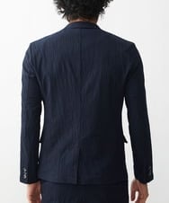 MKDGV74270 MK MICHEL KLEIN HOMME(MKミッシェルクランオム) 【MonoMax 5月号掲載】リネンタッチ楊柳 テーラードジャケット /セットアップ対応 ネイビー