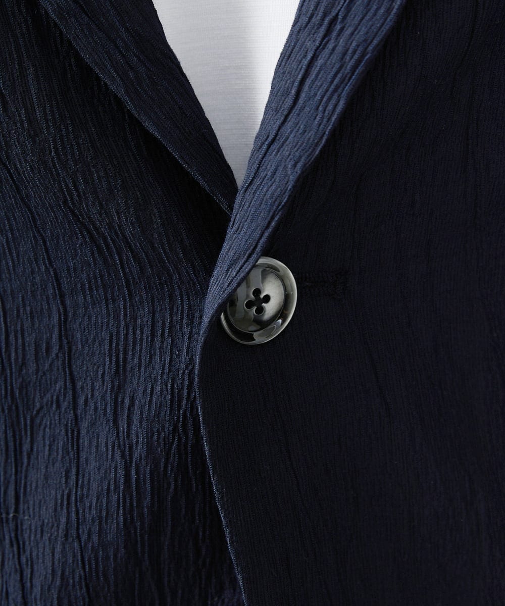MKDGV74270 MK MICHEL KLEIN HOMME(MKミッシェルクランオム) 【MonoMax 5月号掲載】リネンタッチ楊柳 テーラードジャケット /セットアップ対応 ネイビー