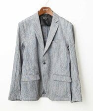 MKDGV74270 MK MICHEL KLEIN HOMME(MKミッシェルクランオム) 【MonoMax 5月号掲載】リネンタッチ楊柳 テーラードジャケット /セットアップ対応 グレー