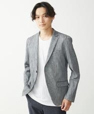 MKDGV74270 MK MICHEL KLEIN HOMME(MKミッシェルクランオム) 【MonoMax 5月号掲載】リネンタッチ楊柳 テーラードジャケット /セットアップ対応 グレー
