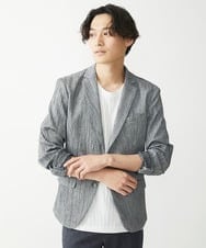 MKDGV74270 MK MICHEL KLEIN HOMME(MKミッシェルクランオム) 【MonoMax 5月号掲載】リネンタッチ楊柳 テーラードジャケット /セットアップ対応 グレー