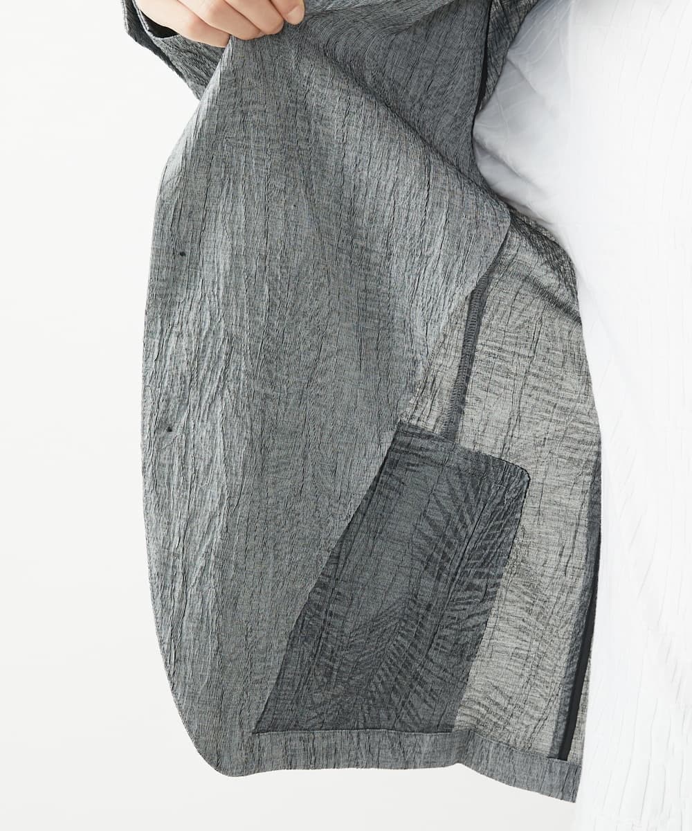 MKDGV74270 MK MICHEL KLEIN HOMME(MKミッシェルクランオム) 【MonoMax 5月号掲載】リネンタッチ楊柳 テーラードジャケット /セットアップ対応 グレー