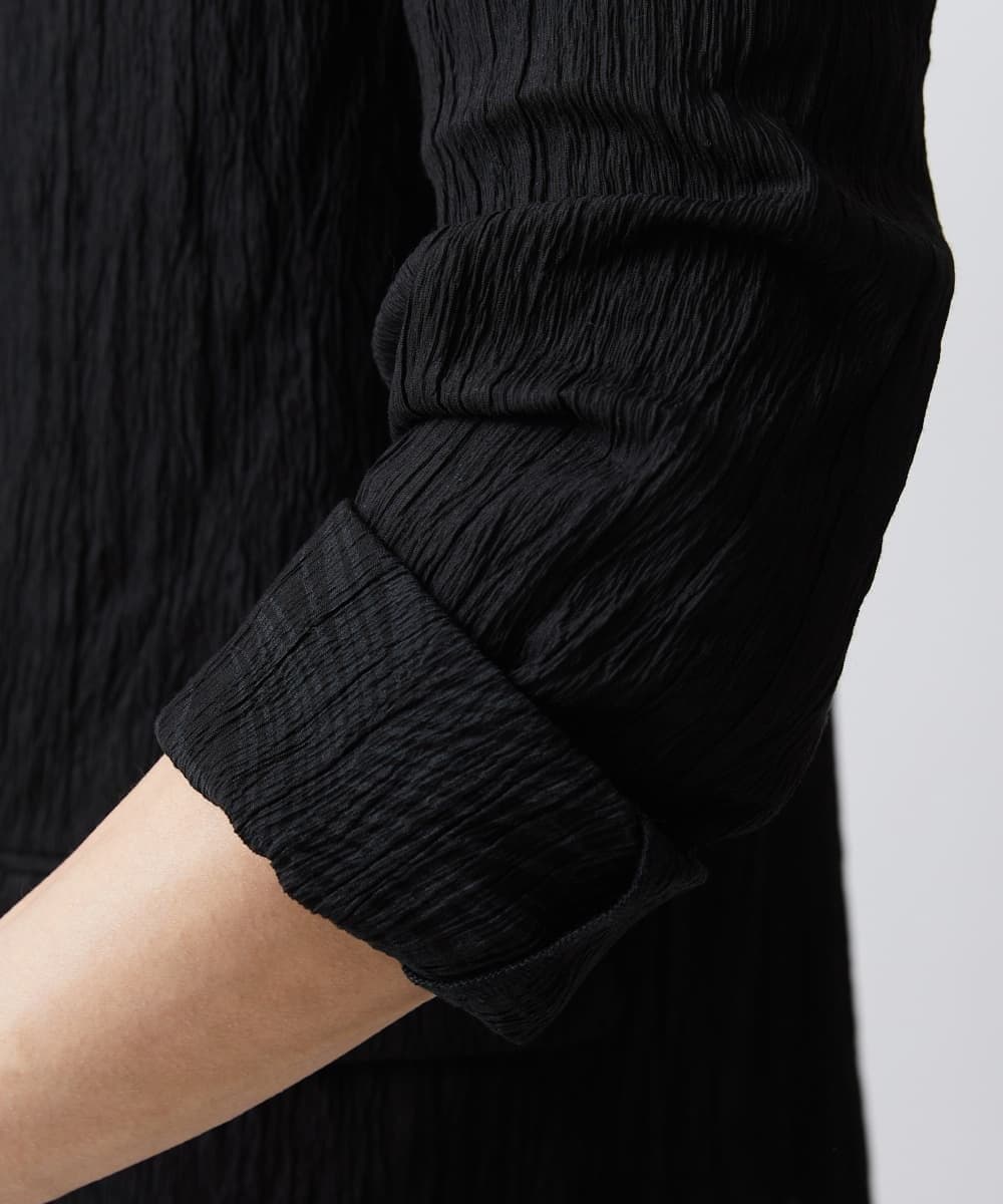 MKDGV74270 MK MICHEL KLEIN HOMME(MKミッシェルクランオム) 【MonoMax 5月号掲載】リネンタッチ楊柳 テーラードジャケット /セットアップ対応 ブラック