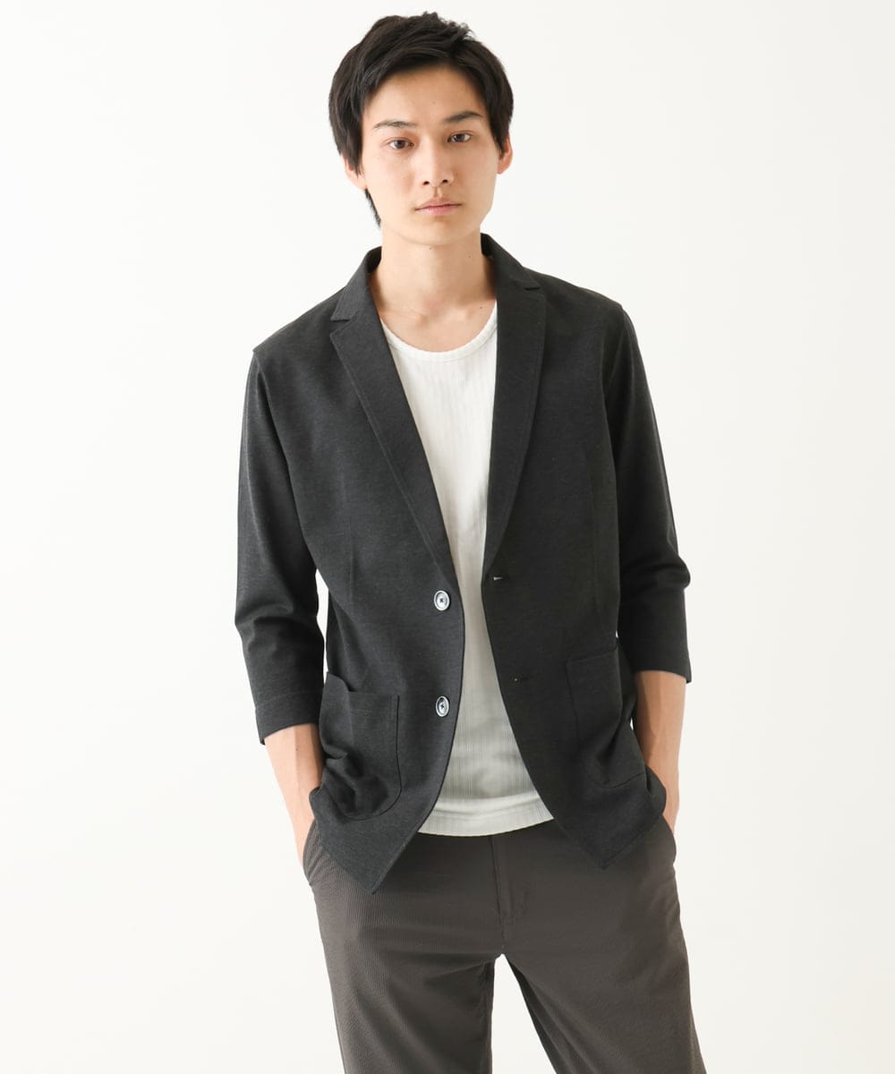 MKDHA62130 MK MICHEL KLEIN HOMME(MKミッシェルクランオム) ジャーディガン / マイクロカノコストレッチ ダークグレー
