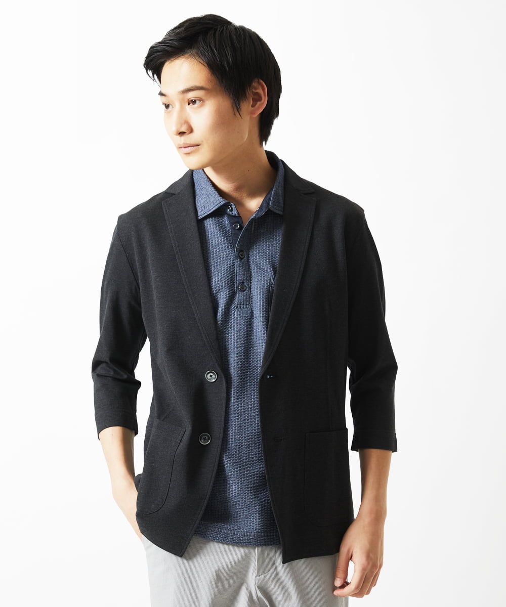 MKDHA62130 MK MICHEL KLEIN HOMME(MKミッシェルクランオム) ジャーディガン / マイクロカノコストレッチ ダークグレー