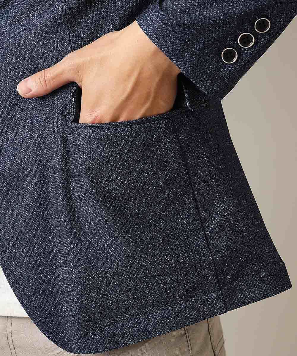 MKDHJ70150 MK MICHEL KLEIN HOMME(MKミッシェルクランオム) 【洗えるワーキングジャケット】テックイージーメッシュ ブルー
