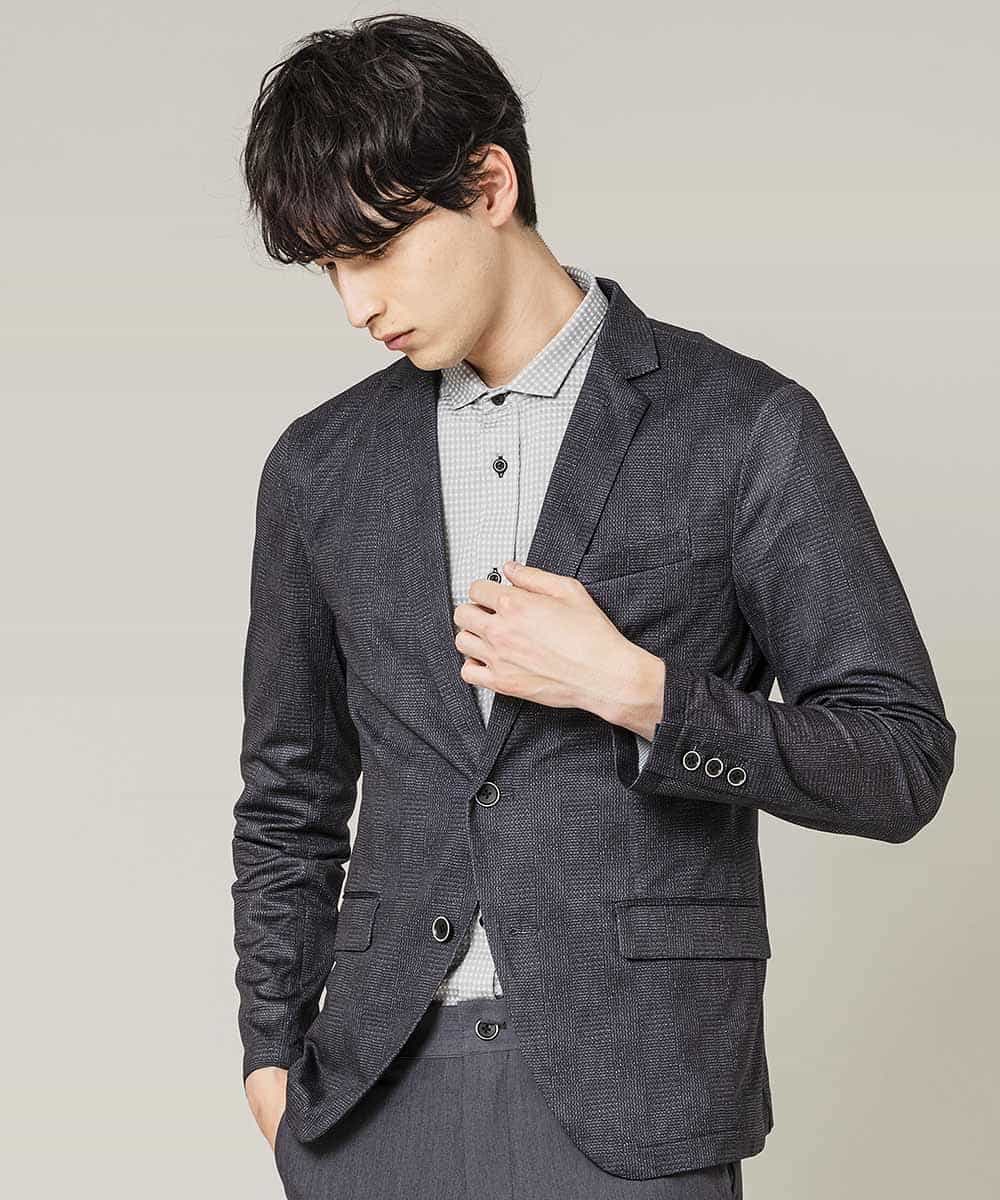 MKDHJ70150 MK MICHEL KLEIN HOMME(MKミッシェルクランオム) 【洗えるワーキングジャケット】テックイージーメッシュ ダークグレー