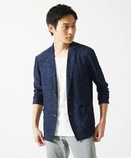 MKDJA65120 MK MICHEL KLEIN HOMME(MKミッシェルクランオム) 【洗える / ドライタッチ】ブライトリネンカットジャケット  ネイビー
