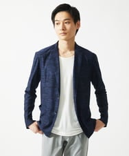 MKDJA65120 MK MICHEL KLEIN HOMME(MKミッシェルクランオム) 【洗える / ドライタッチ】ブライトリネンカットジャケット  ネイビー