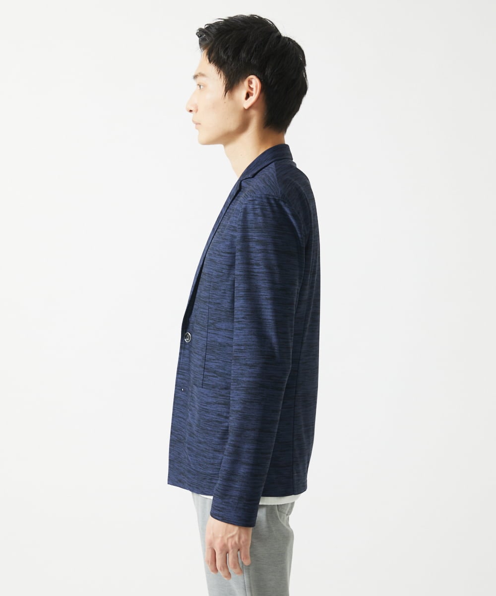 MKDJA65120 MK MICHEL KLEIN HOMME(MKミッシェルクランオム) 【洗える / ドライタッチ】ブライトリネンカットジャケット  ネイビー