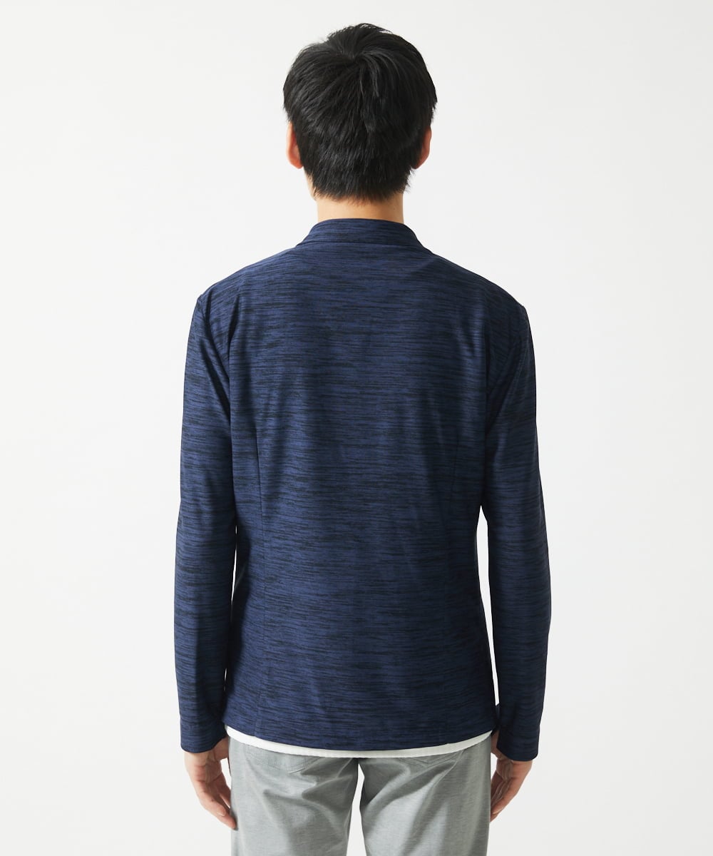 MKDJA65120 MK MICHEL KLEIN HOMME(MKミッシェルクランオム) 【洗える / ドライタッチ】ブライトリネンカットジャケット  ネイビー