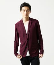 MKDJA65120 MK MICHEL KLEIN HOMME(MKミッシェルクランオム) 【洗える / ドライタッチ】ブライトリネンカットジャケット  パープル