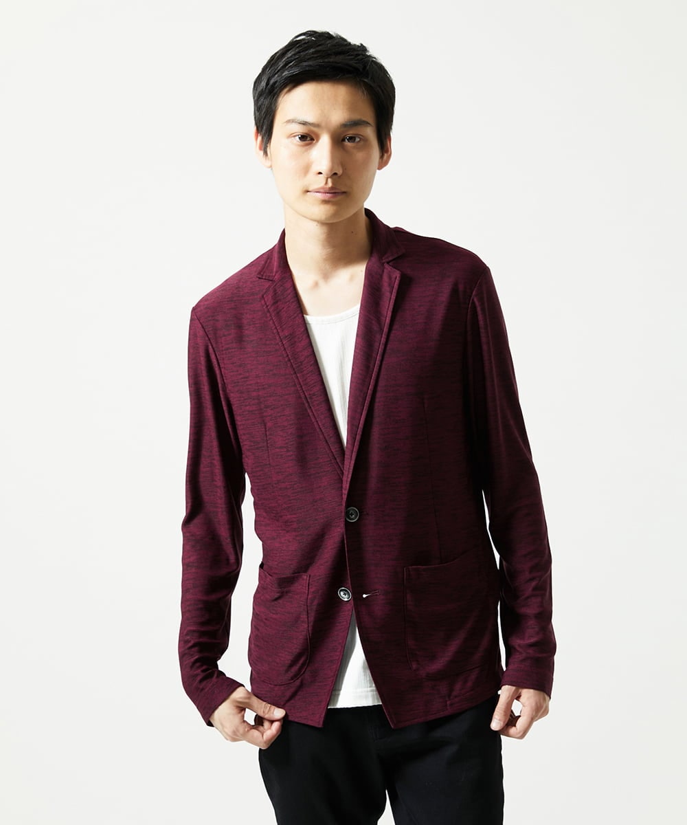 MKDJA65120 MK MICHEL KLEIN HOMME(MKミッシェルクランオム) 【洗える / ドライタッチ】ブライトリネンカットジャケット  パープル