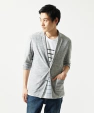 MKDJA65120 MK MICHEL KLEIN HOMME(MKミッシェルクランオム) 【洗える / ドライタッチ】ブライトリネンカットジャケット  グレー
