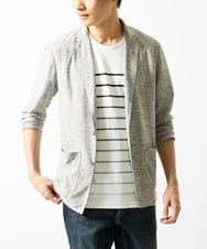 MKDJA65120 MK MICHEL KLEIN HOMME(MKミッシェルクランオム) 【洗える / ドライタッチ】ブライトリネンカットジャケット  グレー