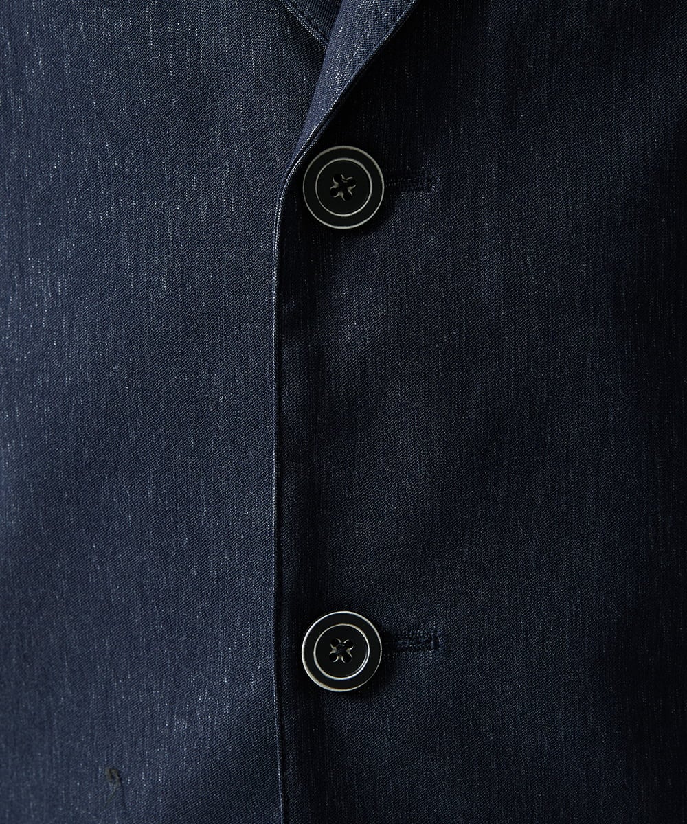 MKDJA70230 MK MICHEL KLEIN HOMME(MKミッシェルクランオム) ハケメシャンブレー コンバーチブルジャケット ネイビー
