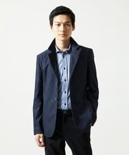 MKDJA70230 MK MICHEL KLEIN HOMME(MKミッシェルクランオム) ハケメシャンブレー コンバーチブルジャケット ネイビー