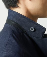 MKDJA70230 MK MICHEL KLEIN HOMME(MKミッシェルクランオム) ハケメシャンブレー コンバーチブルジャケット ネイビー