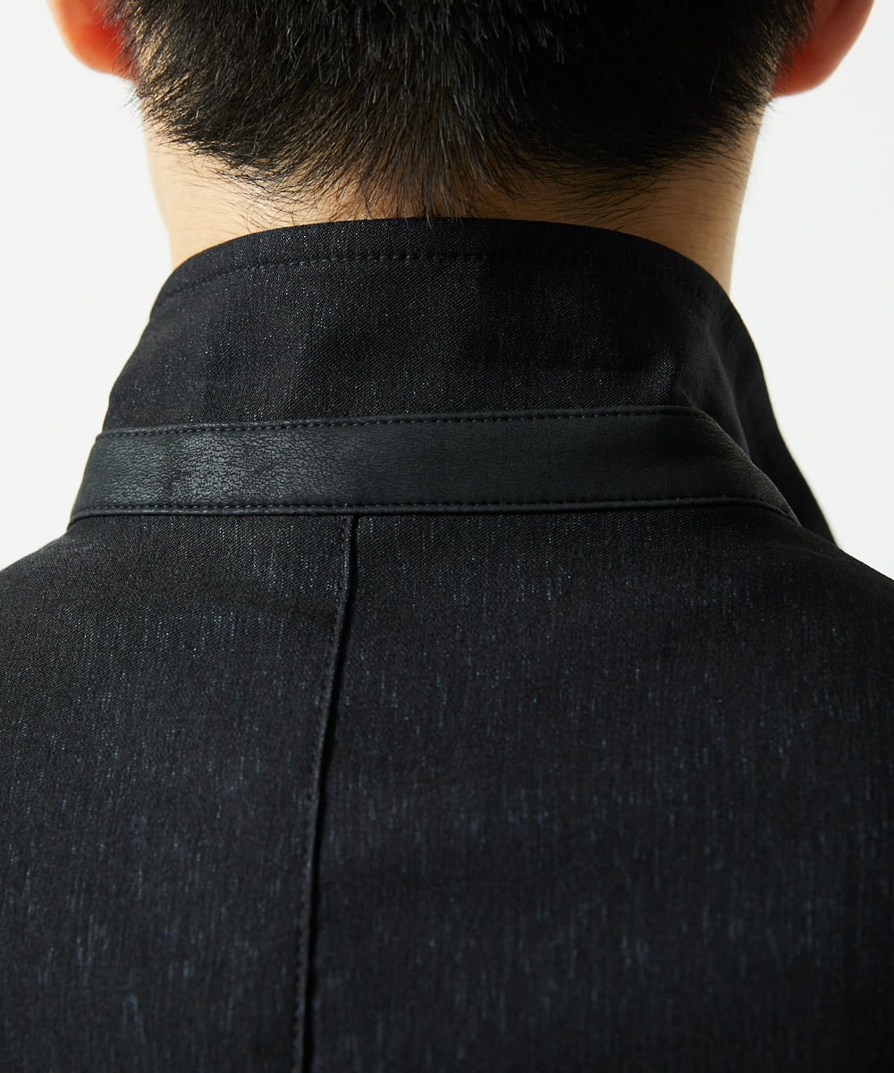 MKDJA70230 MK MICHEL KLEIN HOMME(MKミッシェルクランオム) ハケメシャンブレー コンバーチブルジャケット ブラック