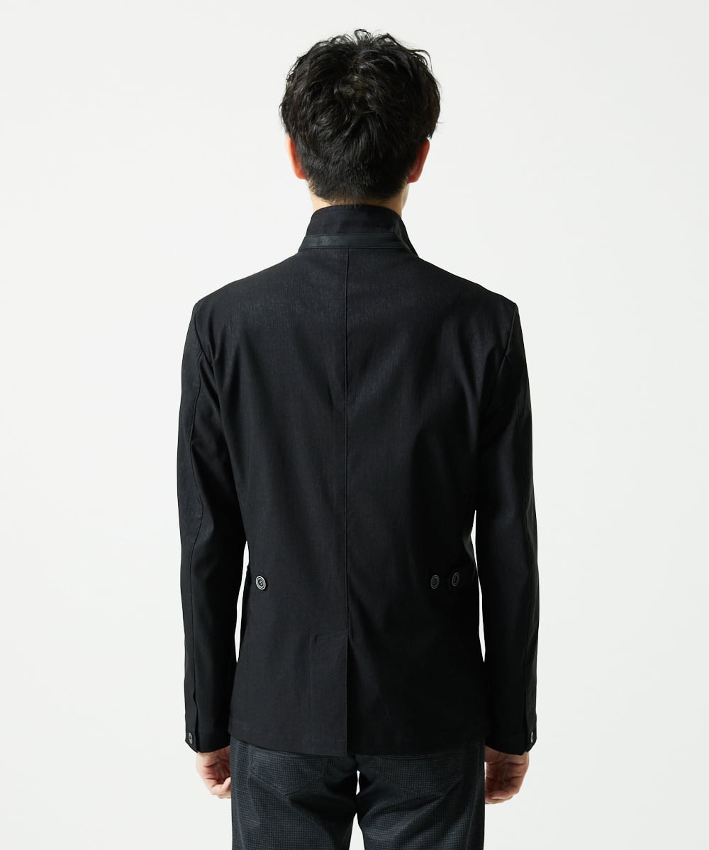 MKDJA70230 MK MICHEL KLEIN HOMME(MKミッシェルクランオム) ハケメシャンブレー コンバーチブルジャケット ブラック