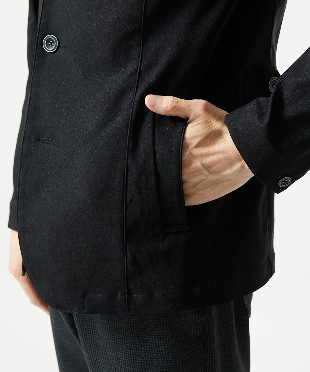 MKDJA70230 MK MICHEL KLEIN HOMME(MKミッシェルクランオム) ハケメシャンブレー コンバーチブルジャケット ブラック