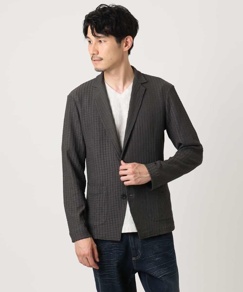 MKDJC03090 MK MICHEL KLEIN HOMME(MKミッシェルクランオム) クラフトヨウリュウジャケット ダークグレー