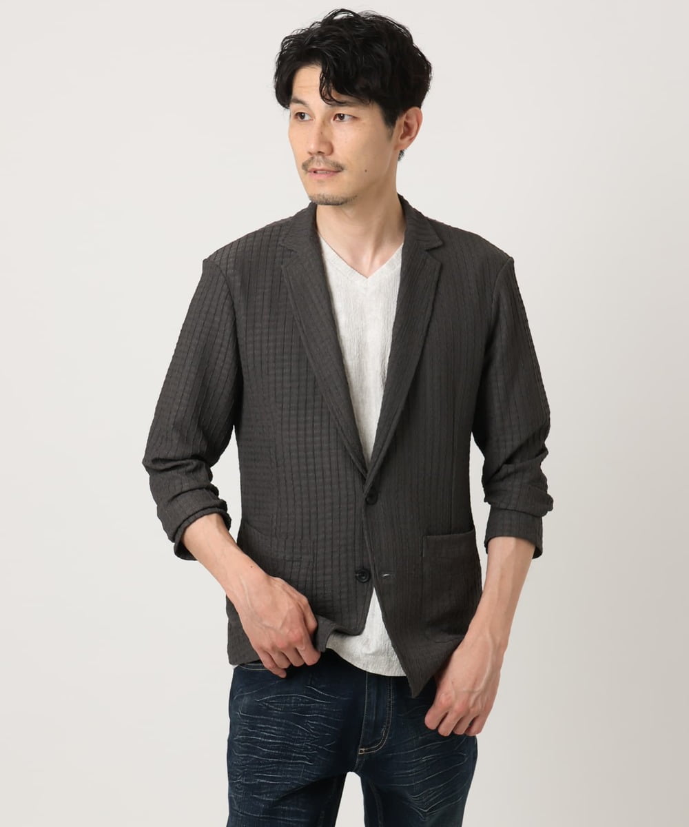 MKDJC03090 MK MICHEL KLEIN HOMME(MKミッシェルクランオム) クラフトヨウリュウジャケット ダークグレー